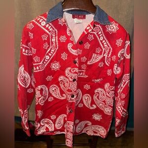 Ivy Wear Vintage Paisley Women Button Down Medium